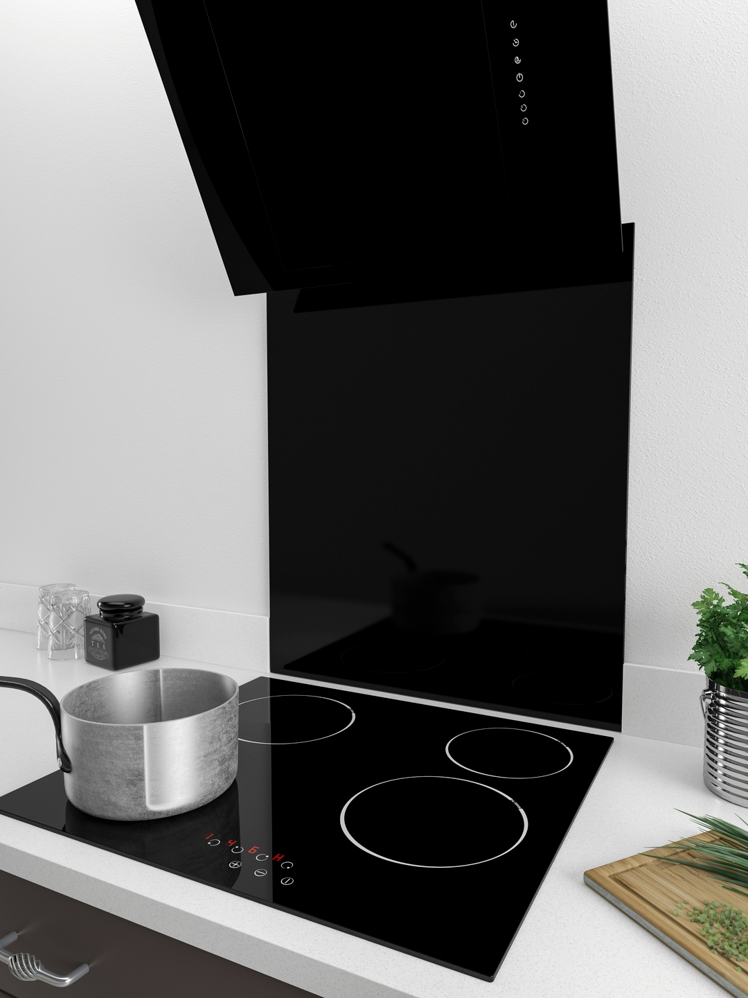 MyAppliances BSB675 60cm x 75cm Black Glass Splashback